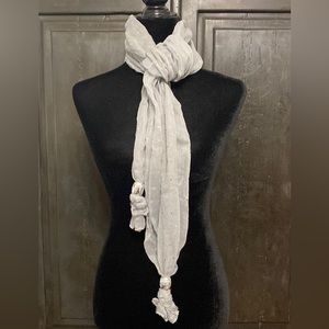 Gray sequins Scarf with Silver Pendant- one size